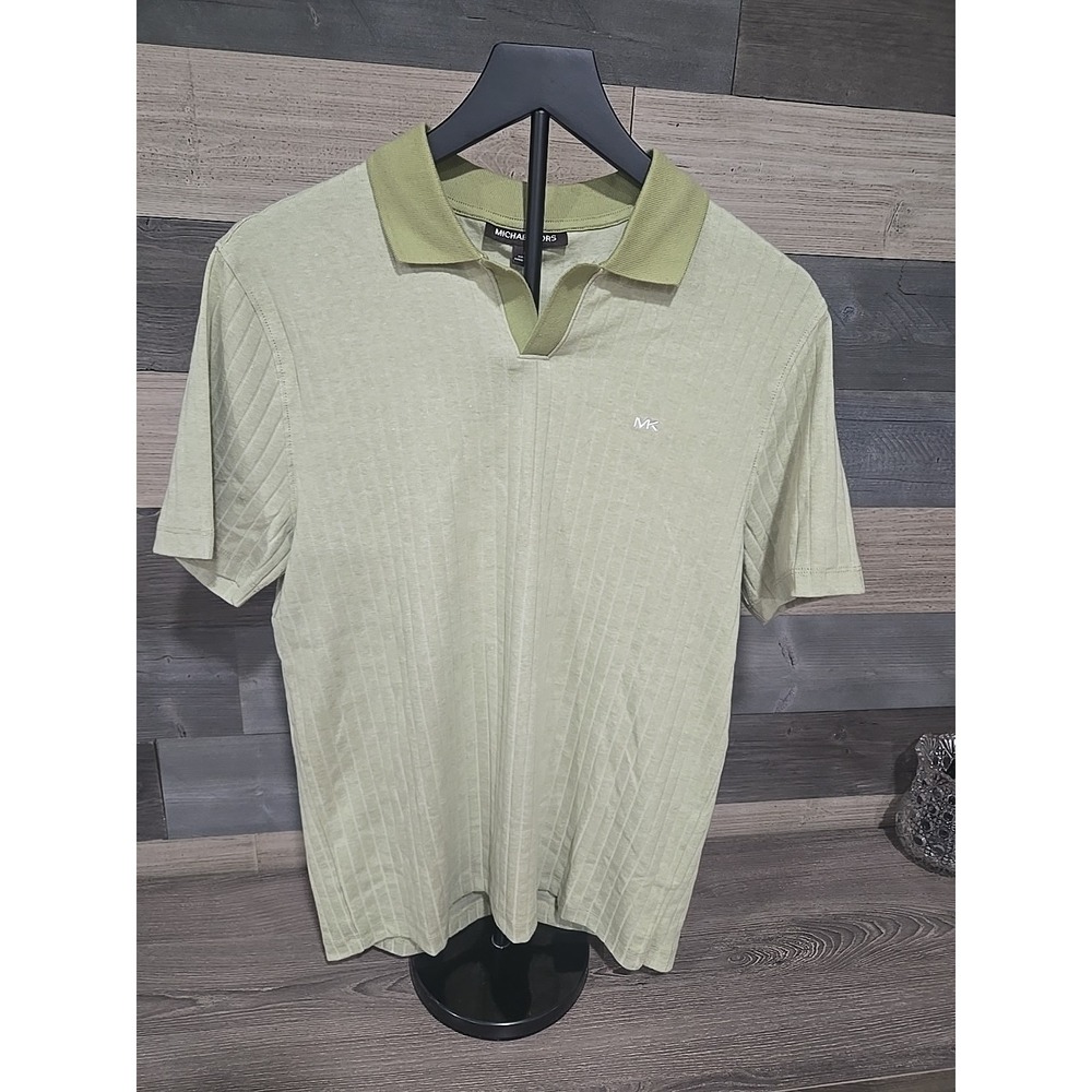 Michael Kors Mens Small Sage Olive Green Short Sleeve Casual Knit Shirt NWT